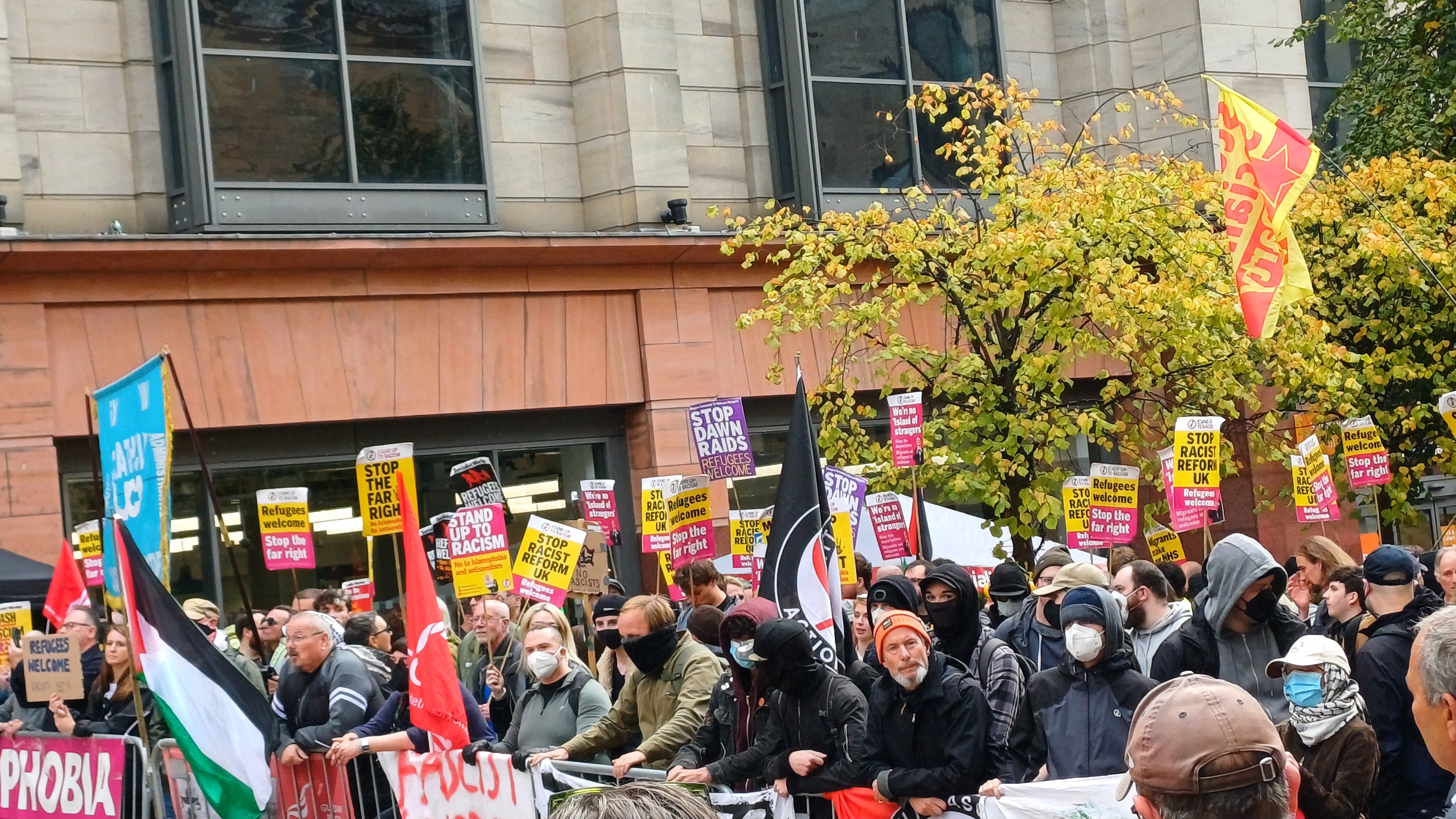 Stop the far-right protest in Glasgow, Scotland, on 20 September 2025. Image Credits: Nayonika Manna.